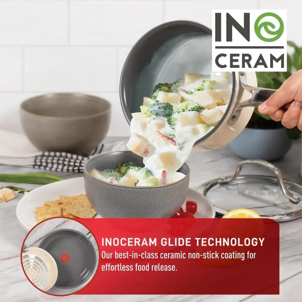 T-FAL C472SA74 Excellence Ceramic 10 Piece Ceramic Non-Stick Cookware - Blemished Package with Full Warranty