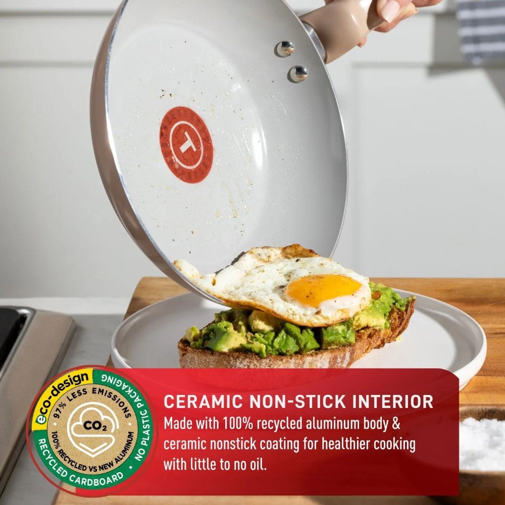T-FAL C487SK64 Ceramic Refresh 20PC Cookware Set - Kastor