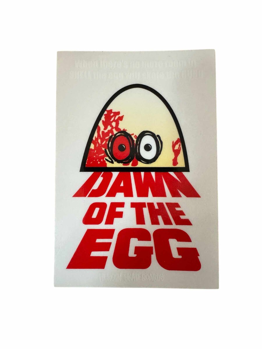 Heroin Skateboards 'Dawn Of The Egg' Sticker - Red