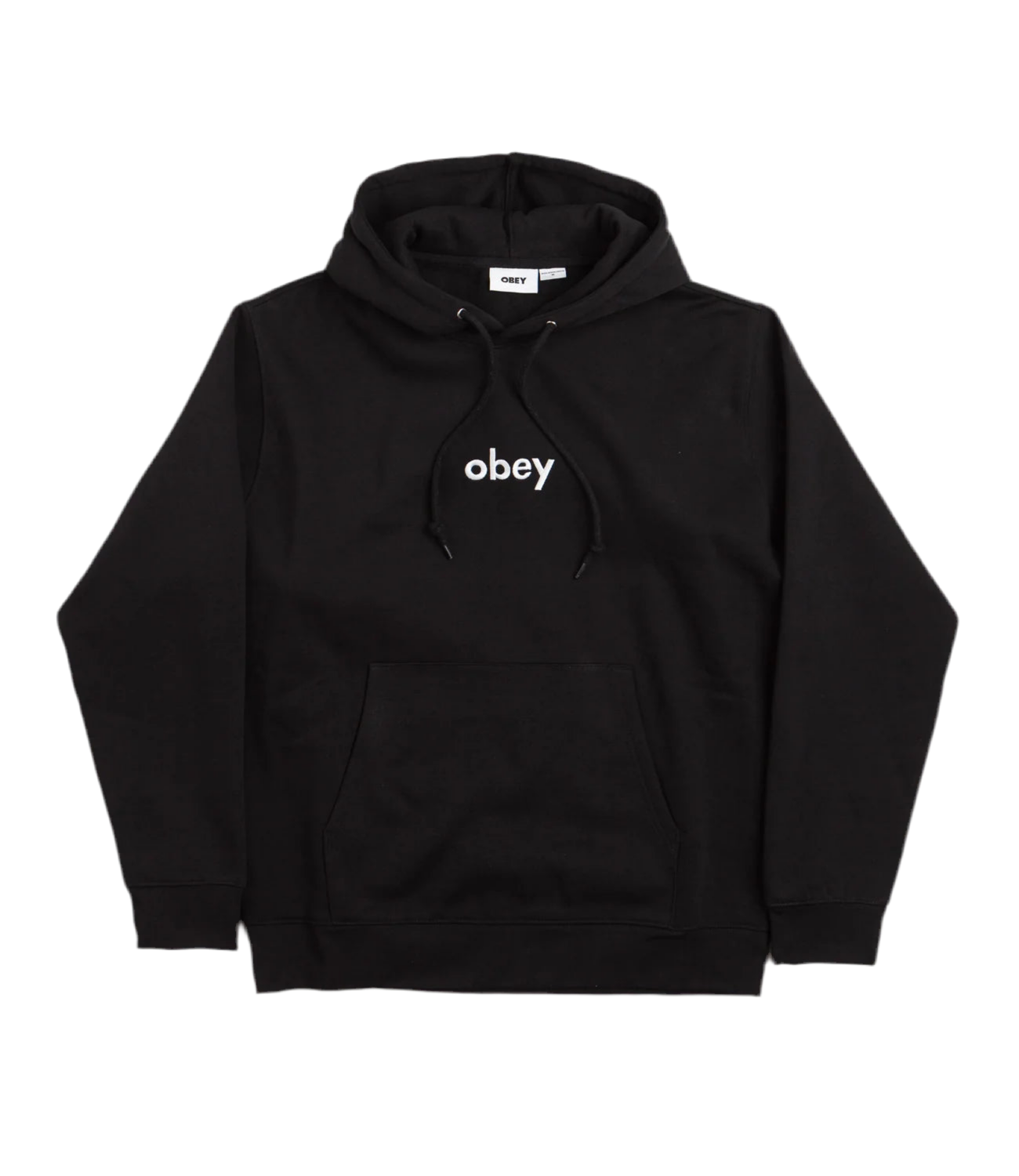 Obey 'Lowercase Embroidered' Hoodie - Black