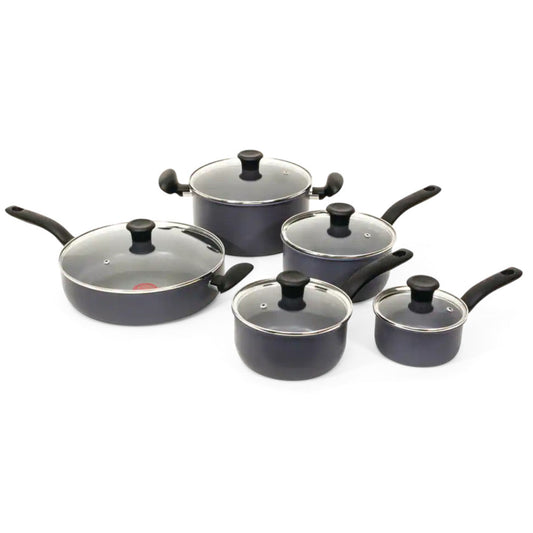 T-FAL 10Pc Hard Titanium Cookware Set - C706SC55