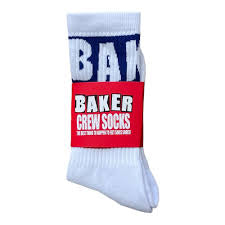 Baker 'Bloc Logo' Crew Socks - Blue/White