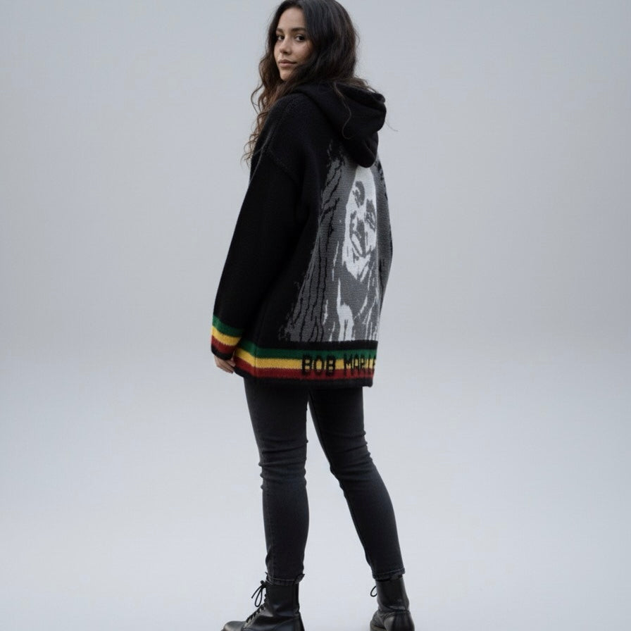 Bob Marley grey/ black Unisex Alpaca Sweater