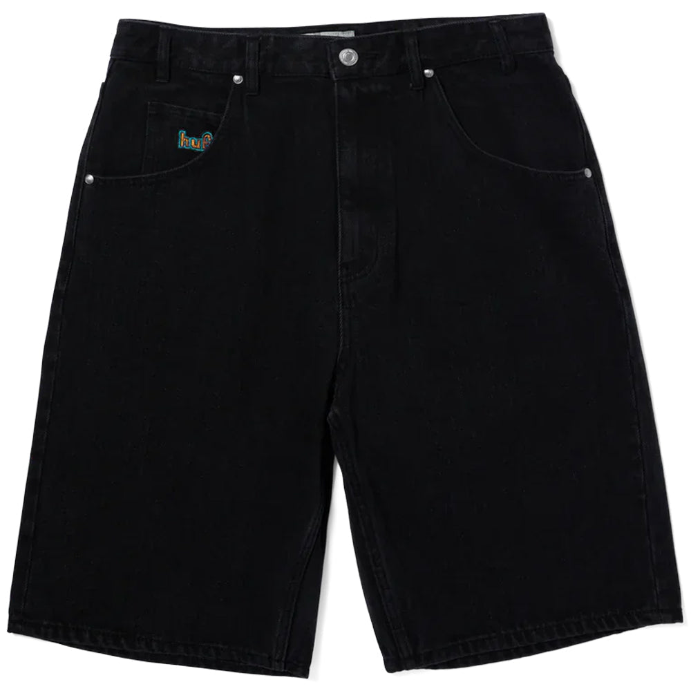 HUF 'Cromer' Baggy Jean Shorts - Washed Black