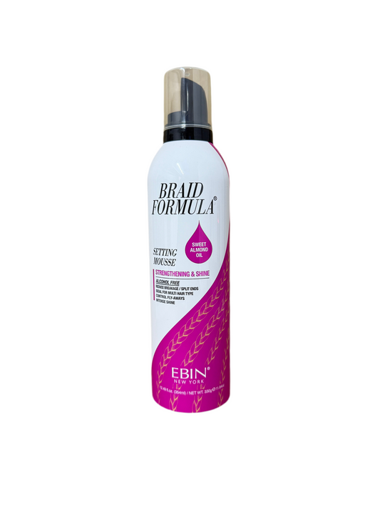 EBIN NEW YORK BRAID FORMULA SETTING MOUSSE W/ SWEET ALMOND OIL 11.64OZ