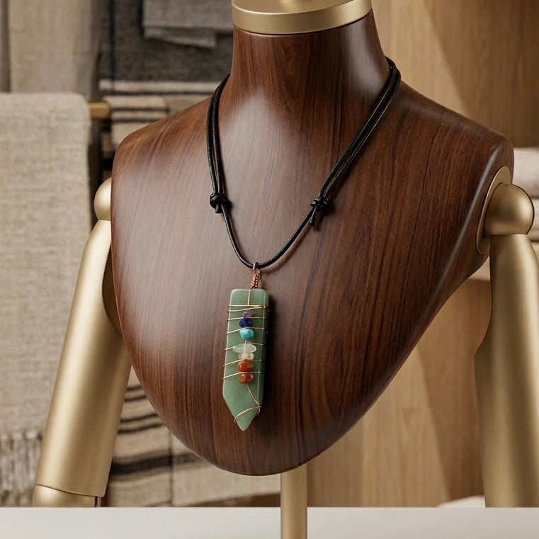 Natural Sword Chakra Unisex Aqua Marin Pendant