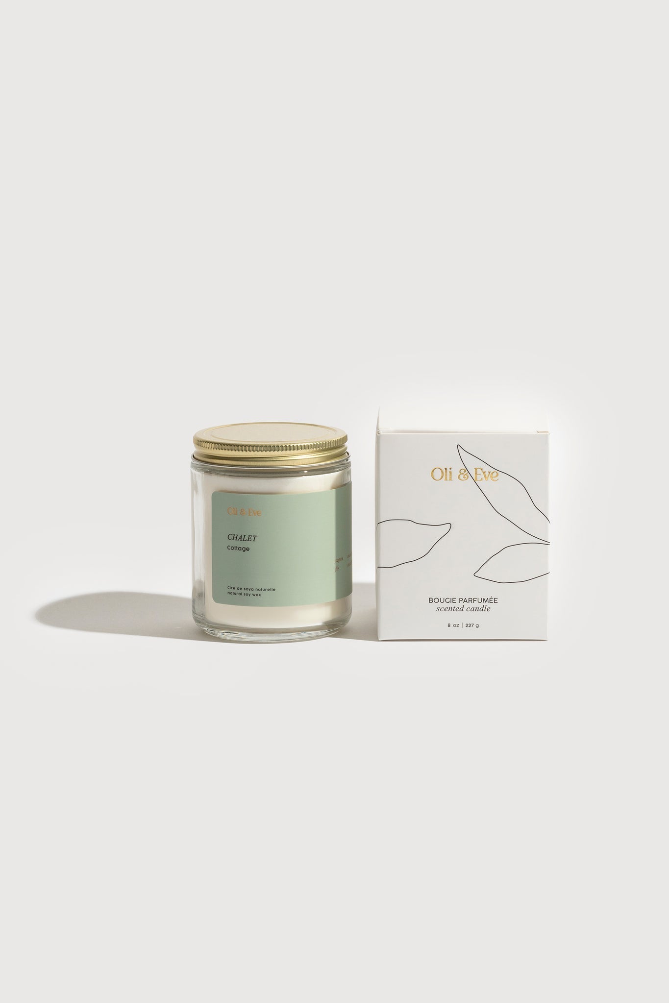 Bougie Oli et Ève Chalet 8oz verre