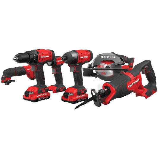 CRAFTSMAN CMCK600D2 V20* Cordless 6 Tool Combo Kit (2 Batteries) - Refurbished with Craftsman Warranty