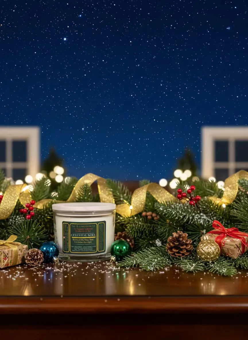 Bougie de Noël Celestial Noel – Florale, cire de coco et d’abricot