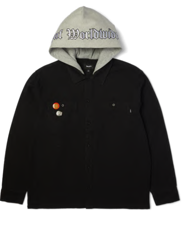 HUF 'Olympia' Hooded Overshirt Jacket - Black