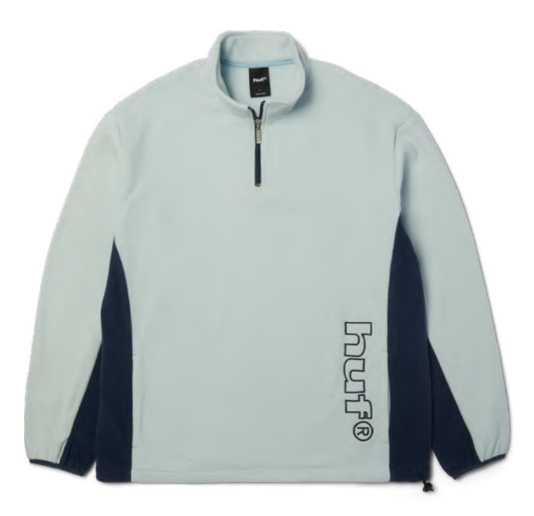 HUF 'Basecamp' Quarter Zip Polar Fleece - Sky/Blue