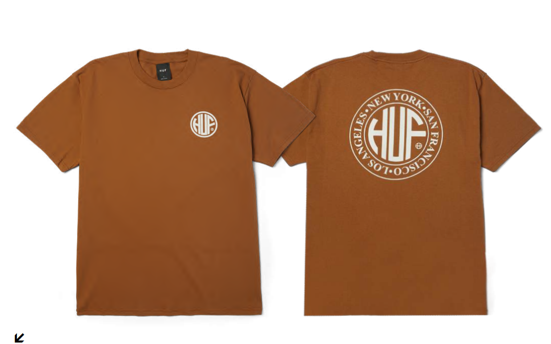 HUF 'Regional' Tee - Brown Sugar/White