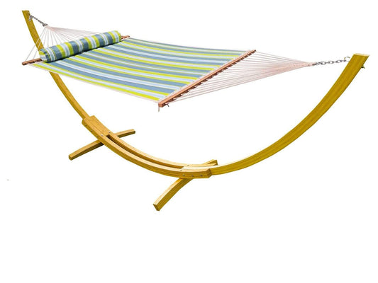 Hamac matelassé de luxe avec support en bambou
