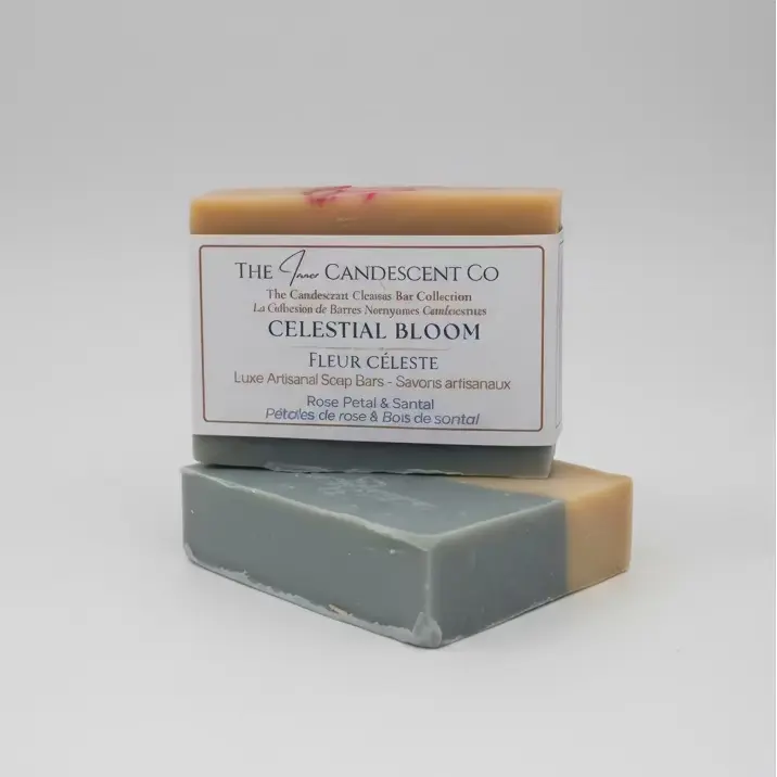 Savon artisanal Celestial Bloom – Rose, santal et ambre