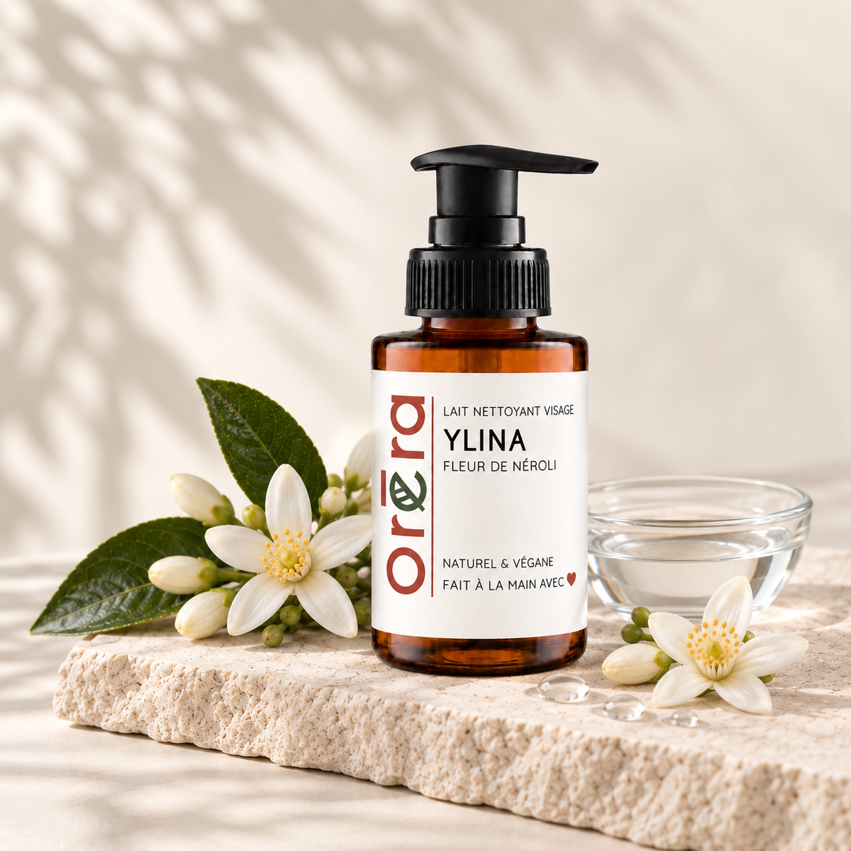 Lait nettoyant visage YLINA fleur de néroli