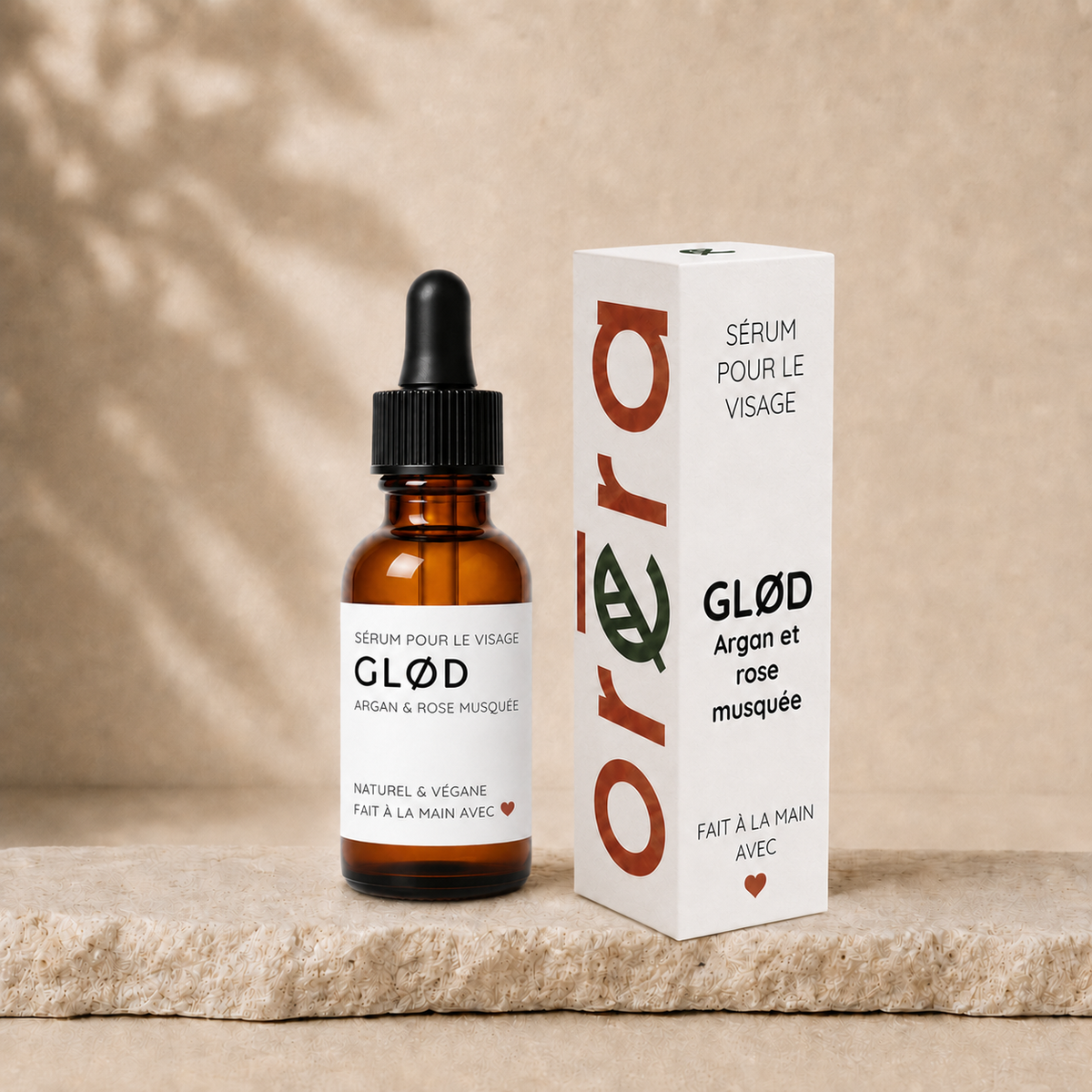 Sérum pour le visage et massage Gua Sha GLØD argan & rose musquée