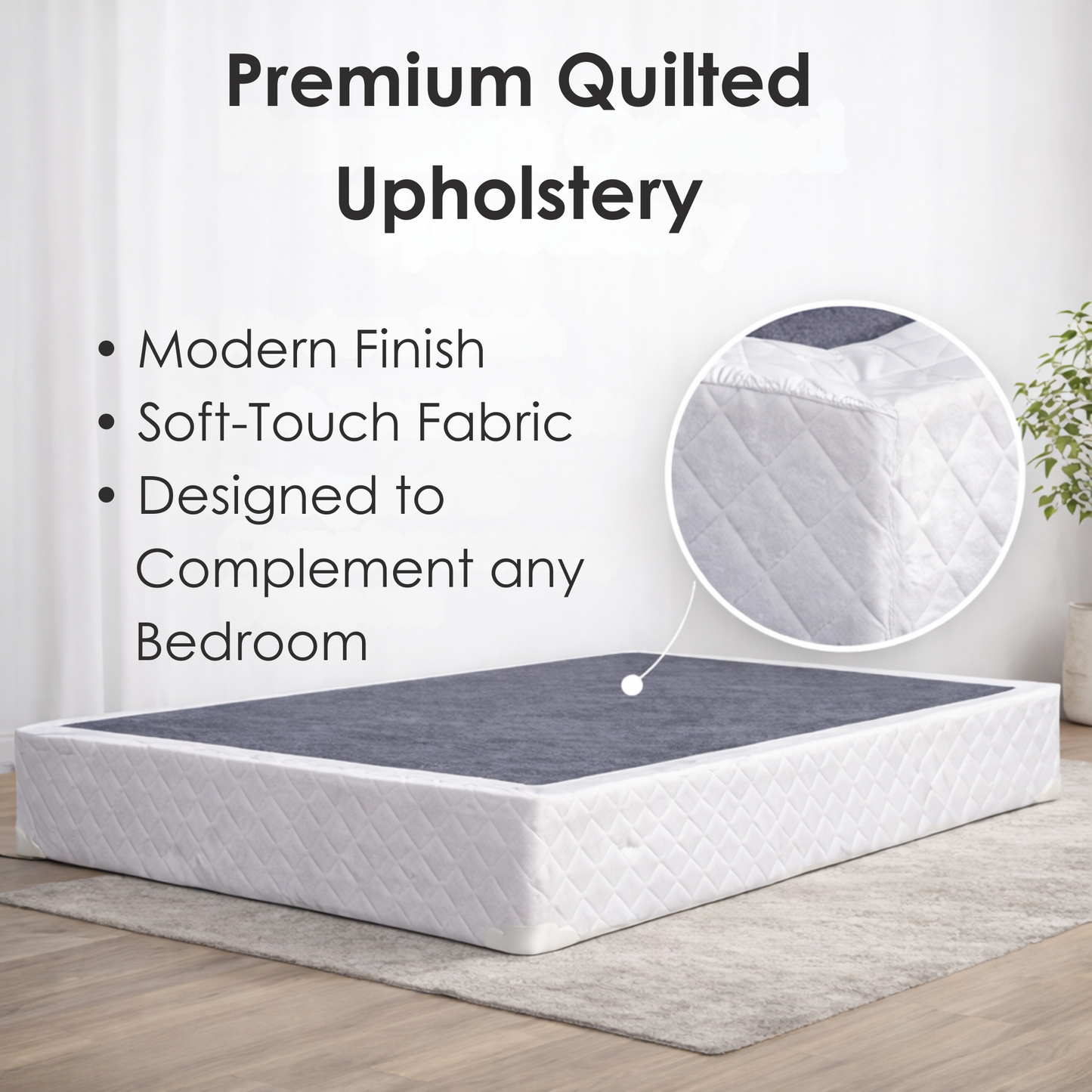 UltraFlex® Premium Solid Wood Box Spring Mattress Foundation 4" Low Profile - Twin, Double, Queen, King | Premium Heavy Duty Mattress Base, No Assembly Required, Compatible with All Mattress Types- Made in Canada