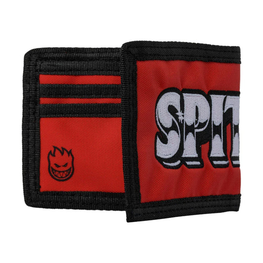 Spitfire 'Burnout Script' Bi-Fold Wallet - Red/Black