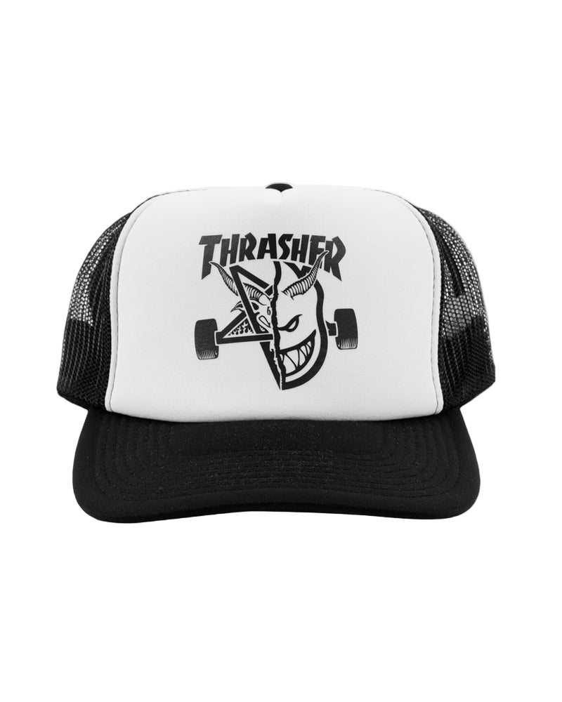 Thrasher x Spitfire 'Thrash & Burn' Trucker Cap - Black/White