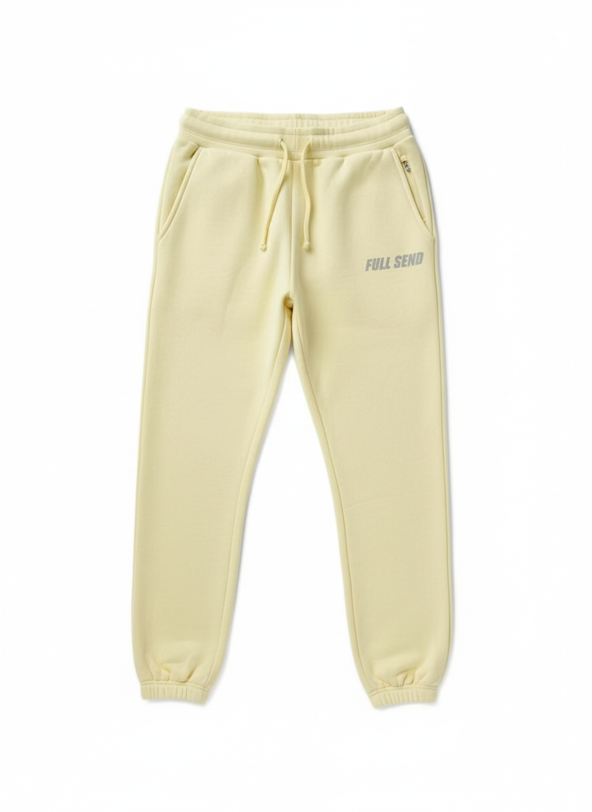 Full Send 'Reflective Logo' Sweatpants - Yellow