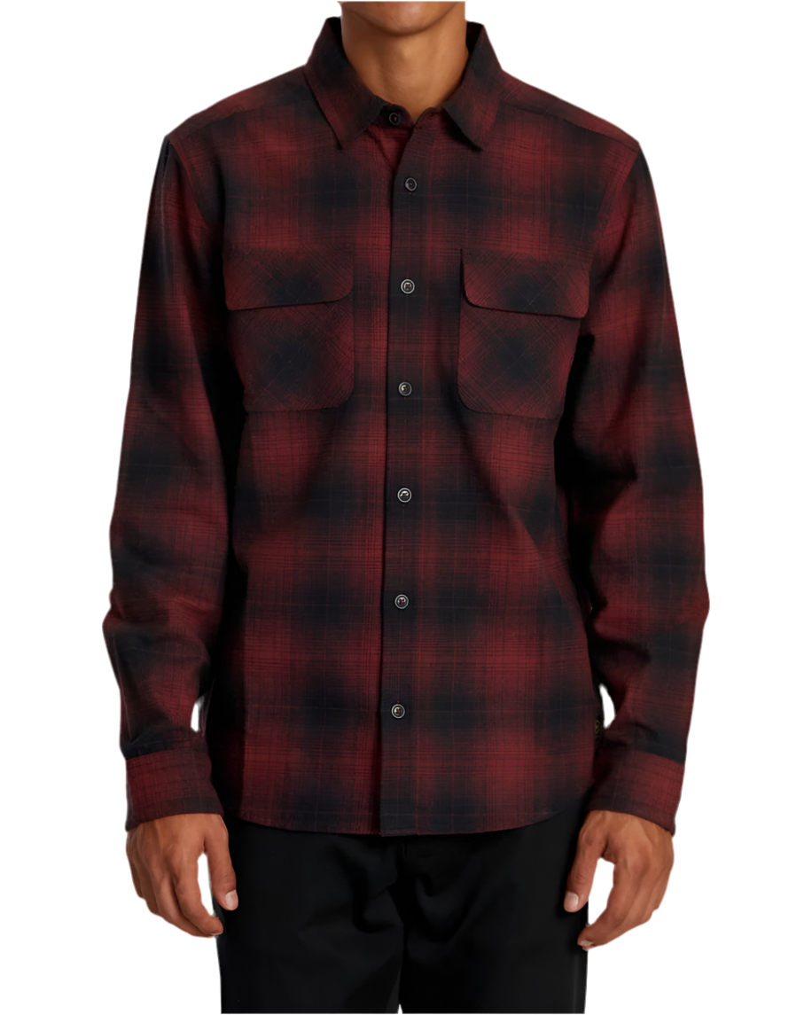 RVCA 'Dayshift' Flannel L/S Shirt - Red Earth