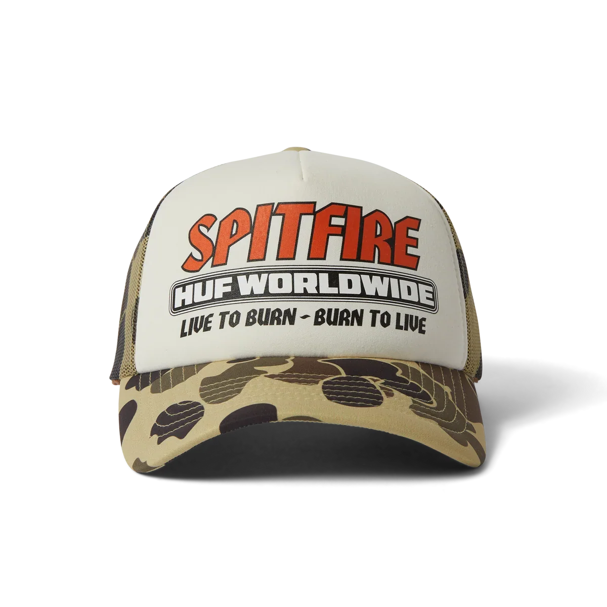 HUF x Spitfire 'Burn Forever' Trucker Cap - Camo