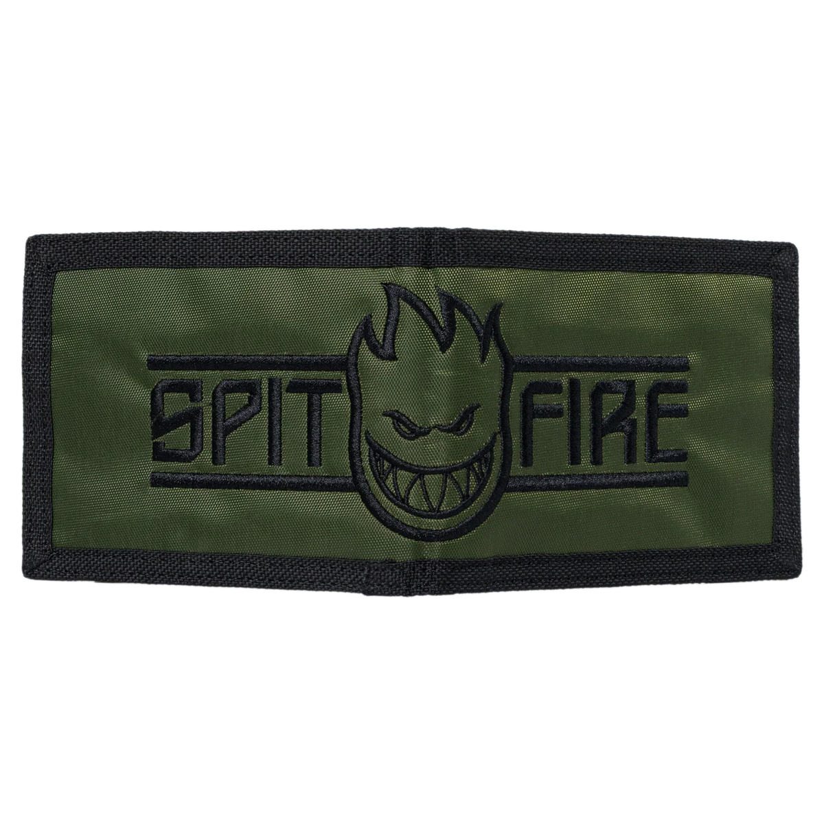 Spitfire 'Live To Burn Bighead Script' Bi-Fold Wallet - Olive/Black