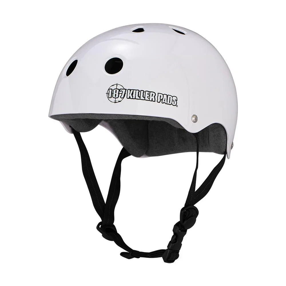 187 Killer Pads Pro Skate Helmet w/Sweat Saver Liner - White