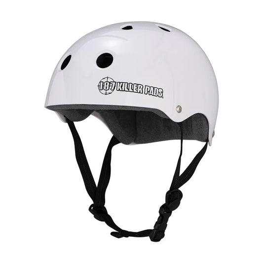 187 Killer Pads Pro Skate Helmet w/Sweat Saver Liner - White