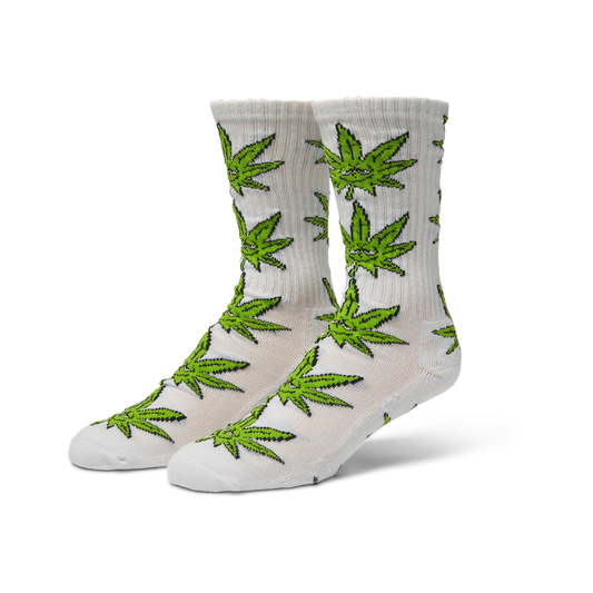 HUF 'Green Buddy' Crew Socks - White