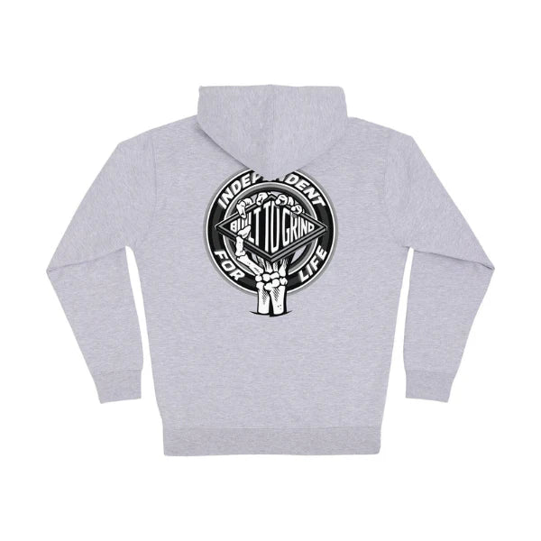 Independent 'Built To The Bone' Zip-Up Hoodie - Grey/Black