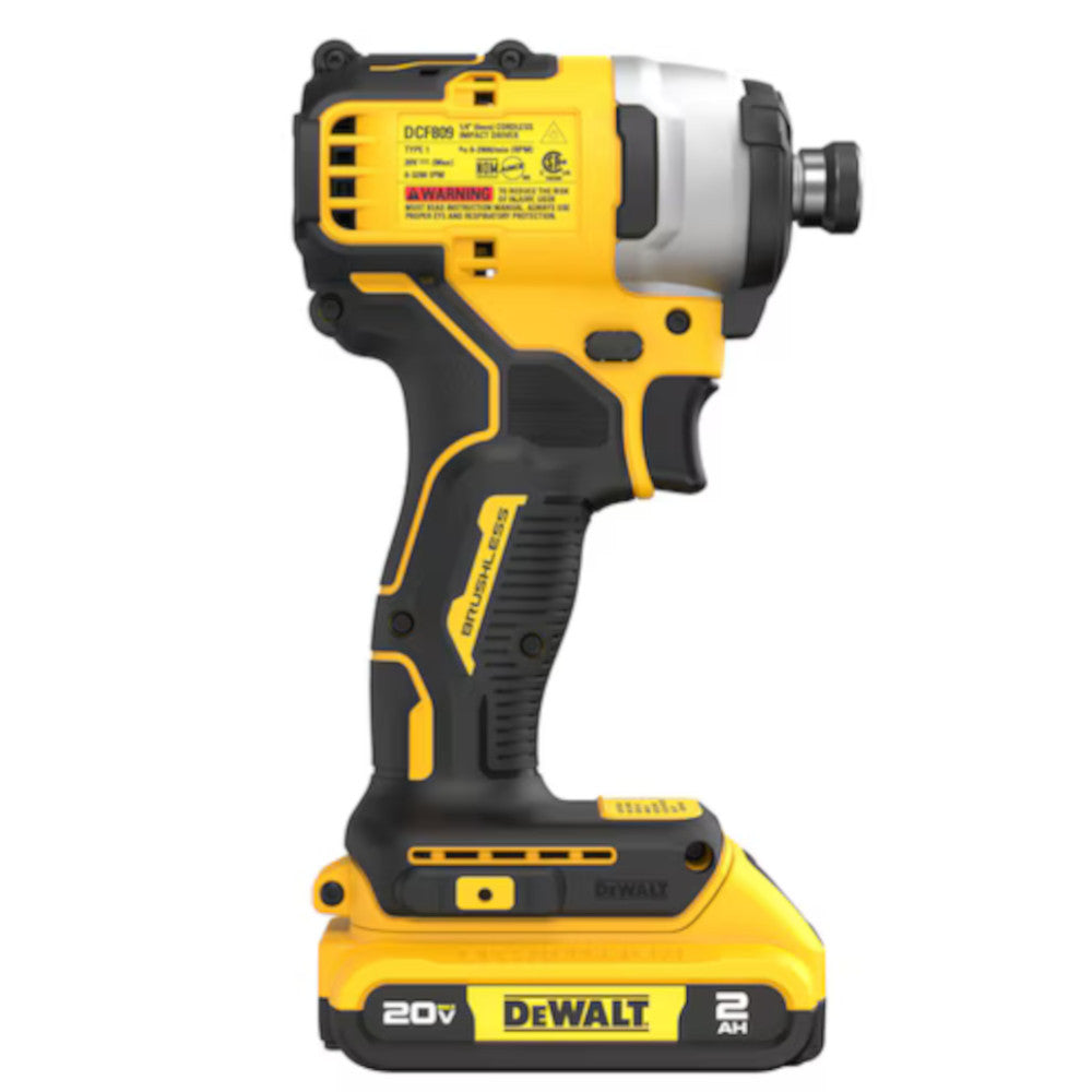 DEWALT DCF809D1 ATOMIC™ 20V MAX* Brushless Cordless Compact 1/4 in Impact Driver Kit - Refurbished with Dewalt Warranty