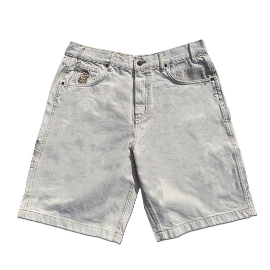 Frosted Skateboards 'CPU' Baggy Jean Shorts - Off White