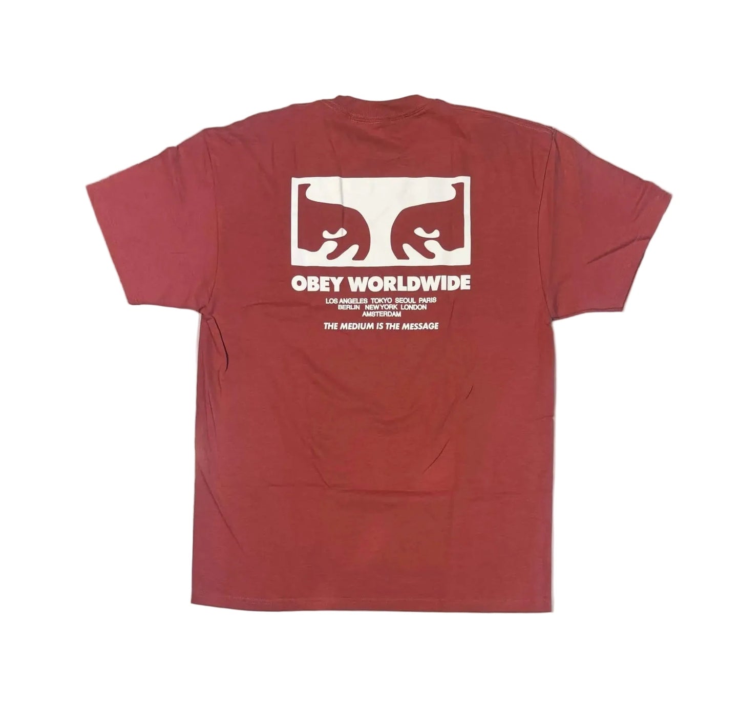 Obey 'The Medium Is The Message' Tee - Mineral Red