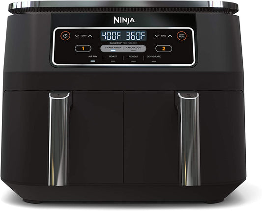 NINJA Foodi 4-in-1, 8-qt., 2-Basket Air Fryer with DualZone Technology - Factory serviced with Home Essentials warranty - DZ100