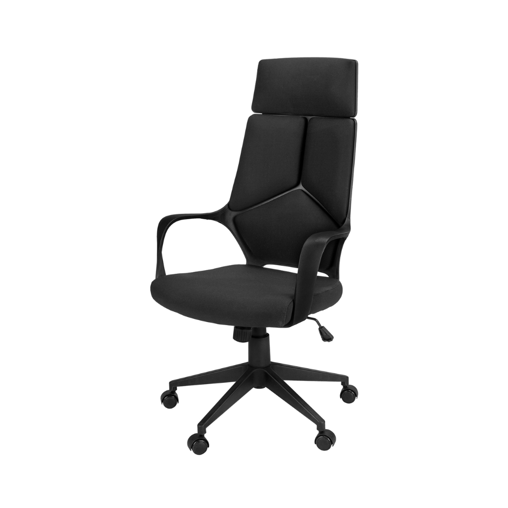 Chaise de bureau en tissu noir - Monarch (I7272)