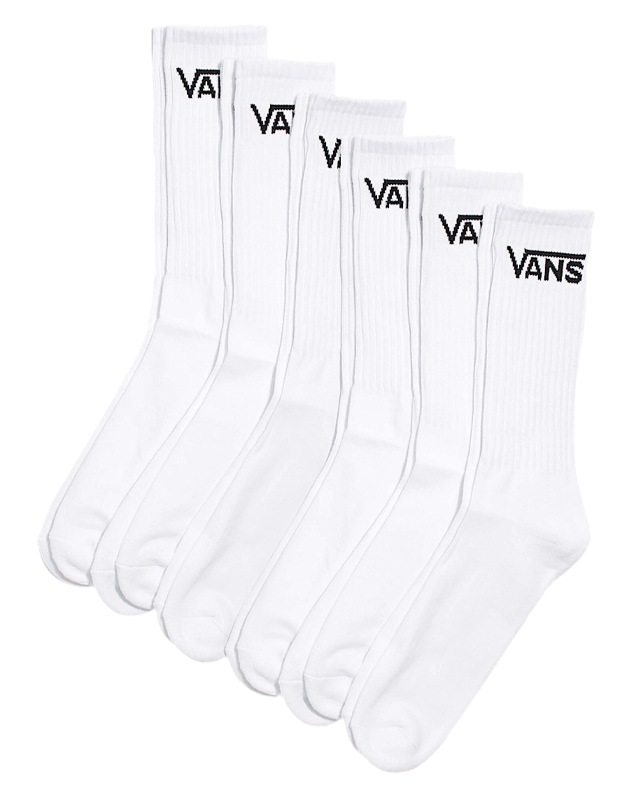 Vans 'Classic Crew' Socks - White (6 pack)