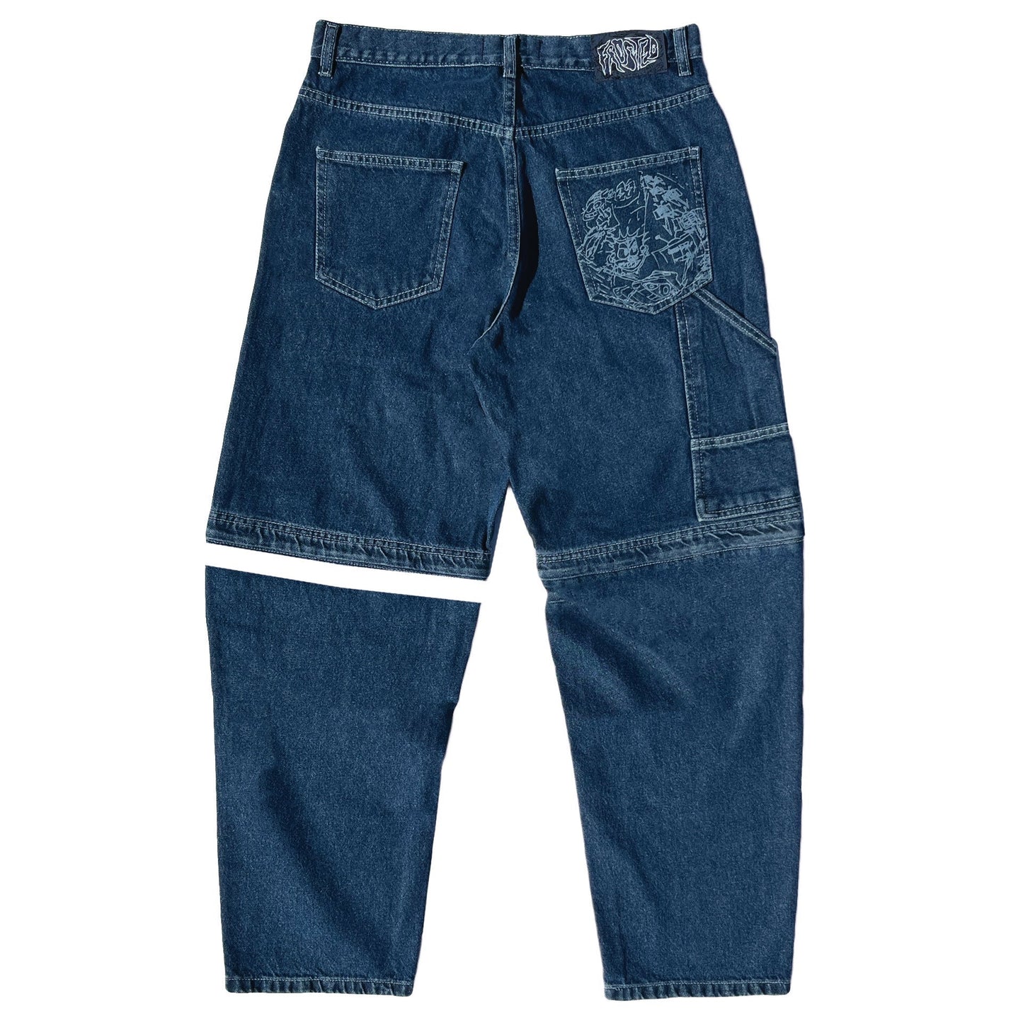 Frosted Skateboards 'Transformer' Baggy Jeans - Navy Blue