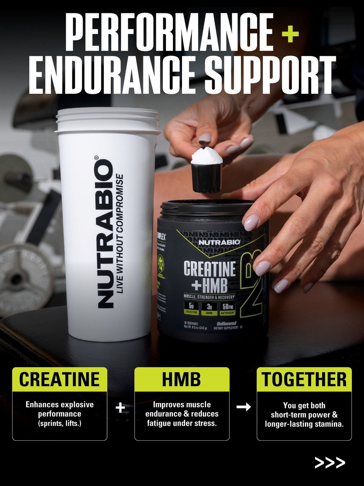 NutraBio Creatine + HMB