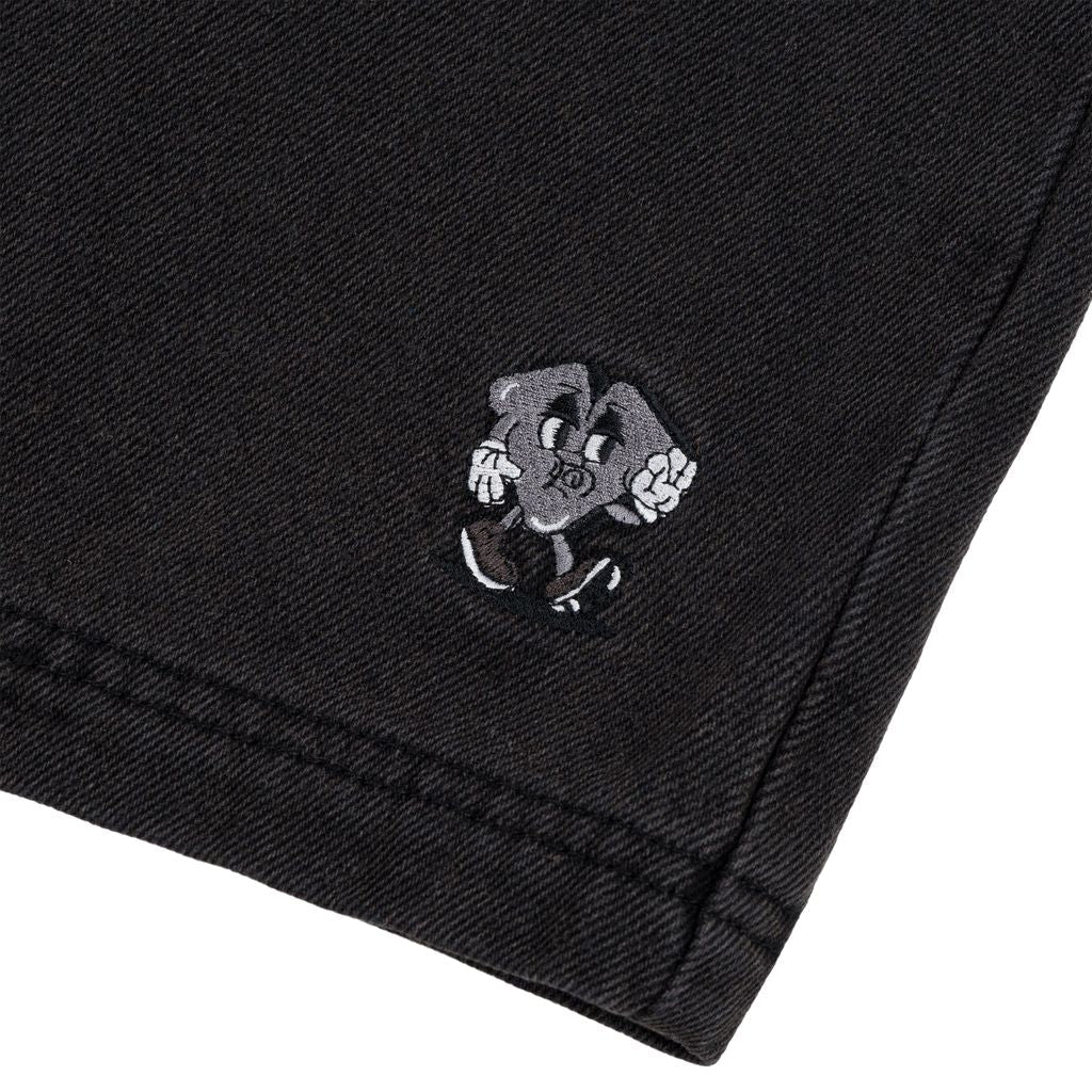 Loviah 'Jhorts' Denim Baggy Shorts - Black Wash Denim
