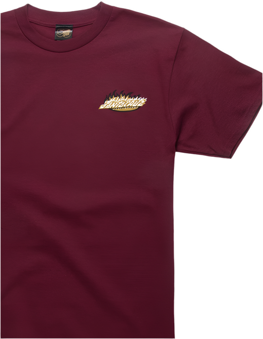 Santa Cruz 'Ultimate Flame Dot' Tee - Burgundy