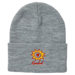 Krooked 'Sun Heart' Beanie - Heather Grey