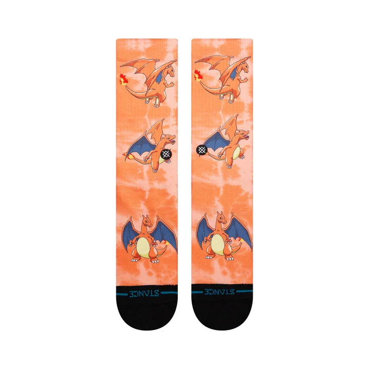 Stance x Pokémon 'Charizard' Crew Socks - Orange