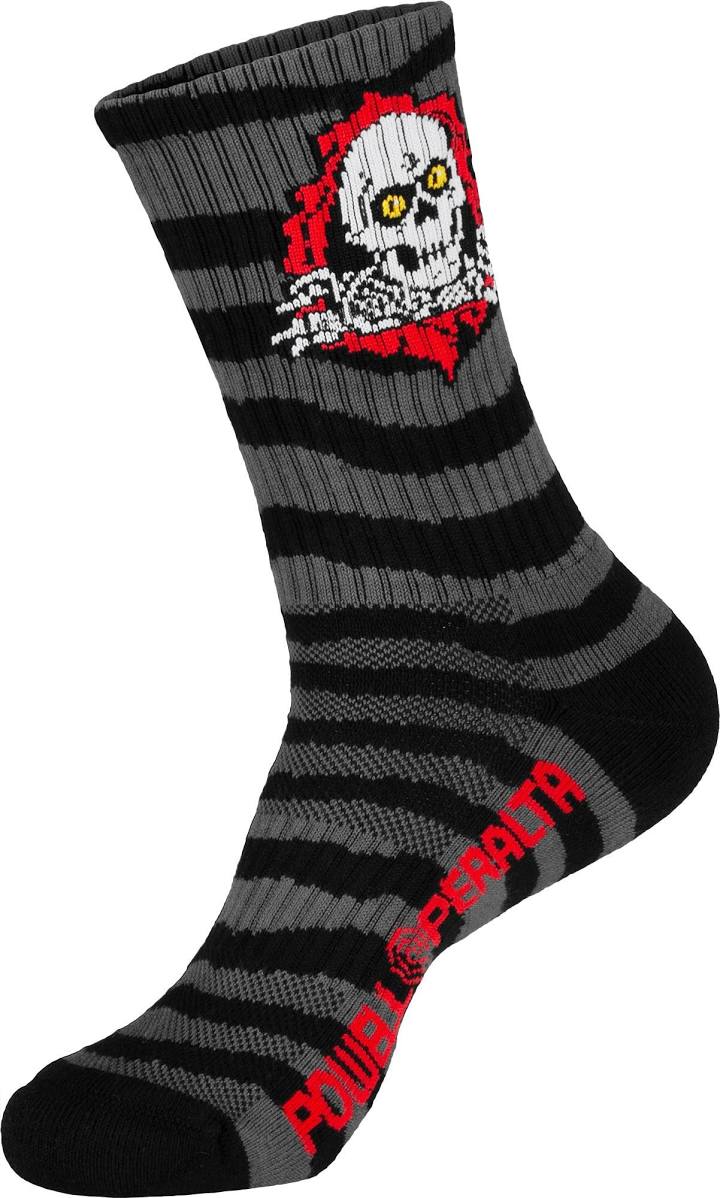 Powell Peralta 'Ripper' Crew Socks - Black/Grey