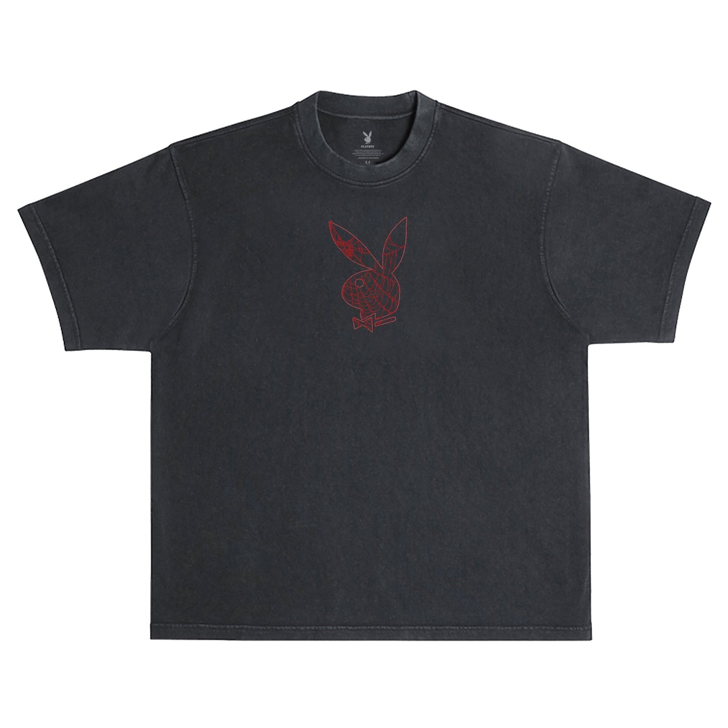 Color Bars X Playboy 'Black Widow Boxy Fit' Tee - Black/Red