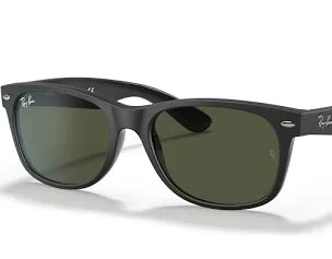 Ray-Ban 'New Wayfarer' Sunglasses - Rubber Black / G-15 Green (ORB2132)