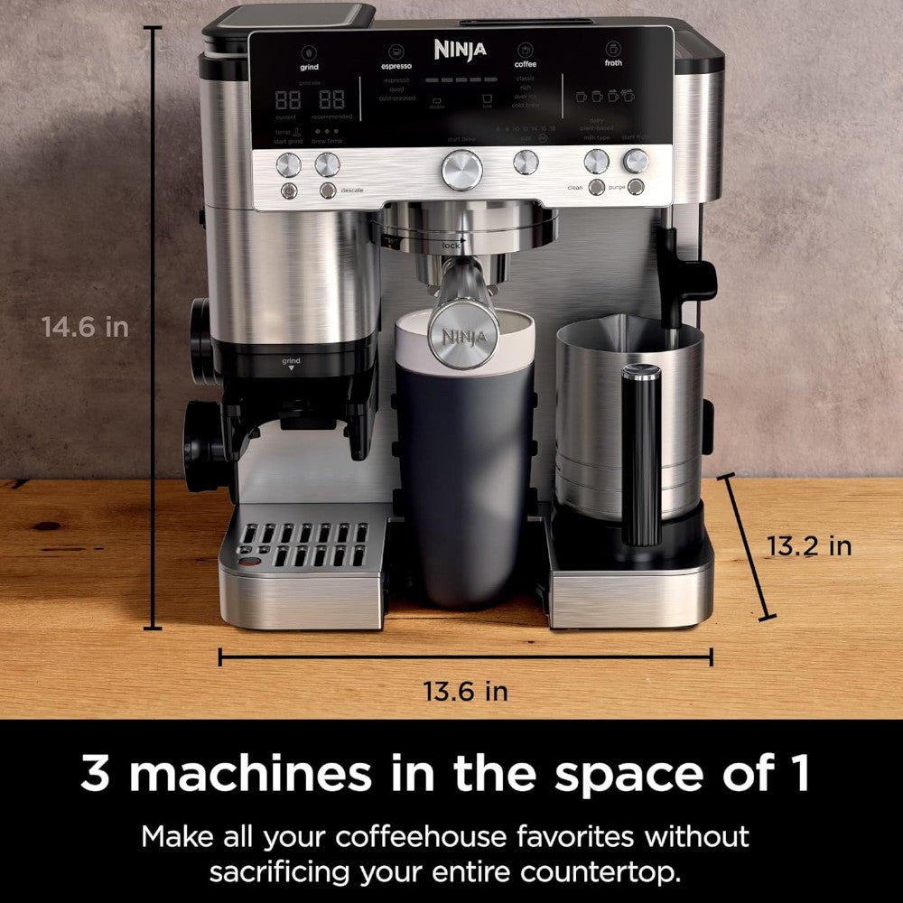 NINJA ES601C Espresso Luxe Premier Series Drip Coffee Maker and Rapid Cold Brew - Factory serviced with Home Essentials warranty - Kastor