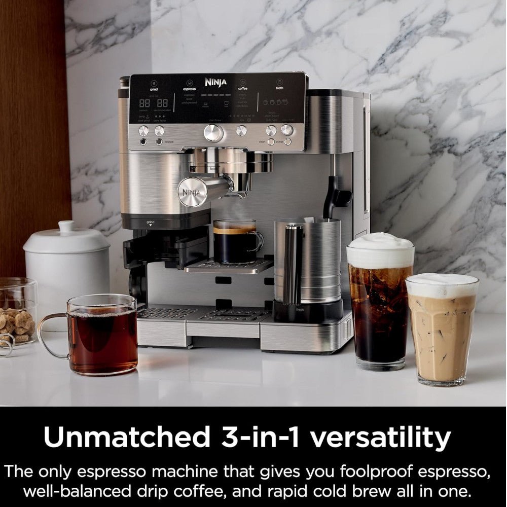 NINJA ES601C Espresso Luxe Premier Series Drip Coffee Maker and Rapid Cold Brew - Factory serviced with Home Essentials warranty - Kastor
