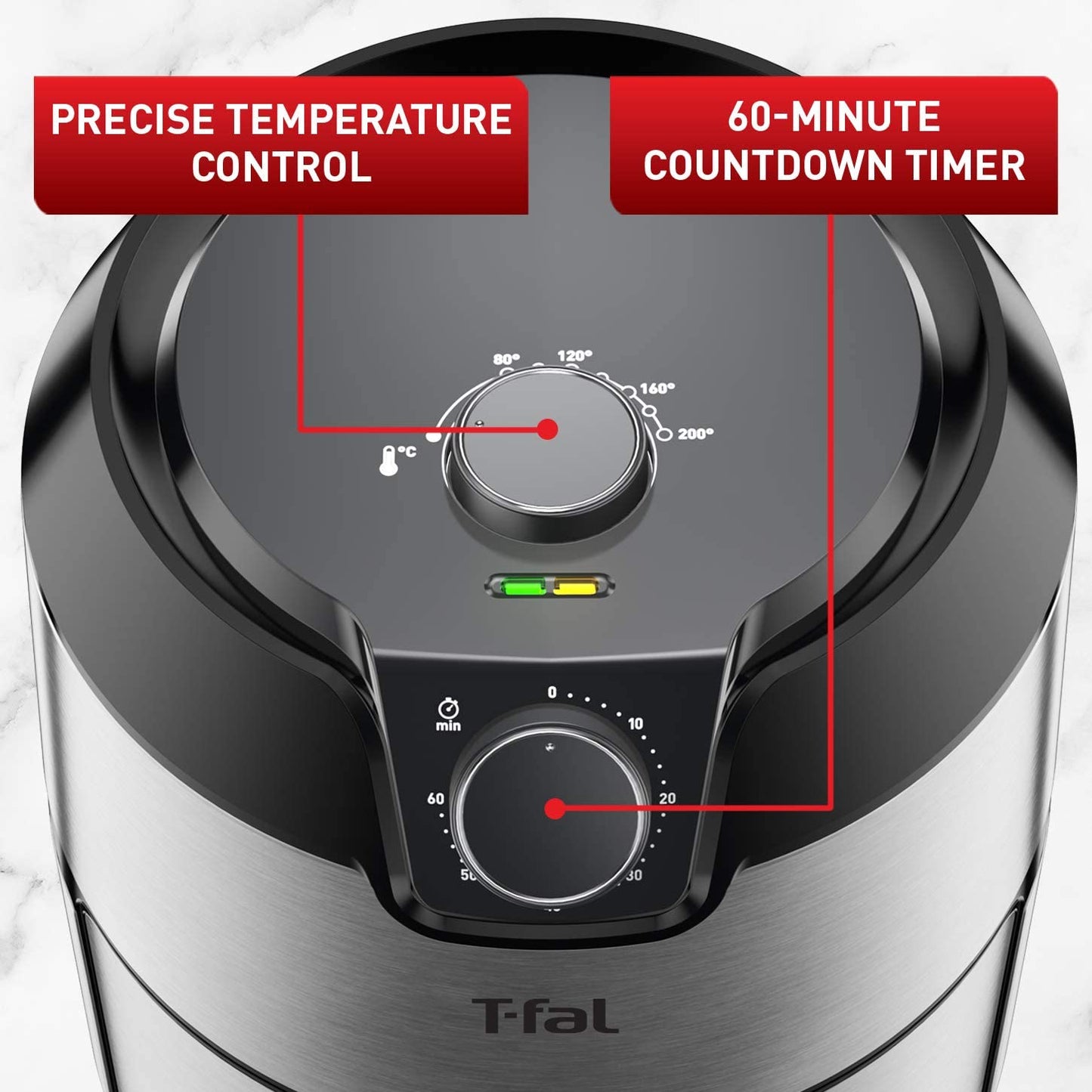 T-FAL Stainless Steel Easy Fry XL Air Fryer - Blemished package with full warranty - EY201D50
