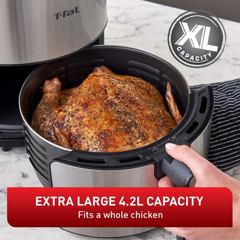 T-FAL Stainless Steel Easy Fry XL Air Fryer - Blemished package with full warranty - EY201D50